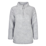 Ladies Quarter Zip Fleece Sweatshirt - Grey