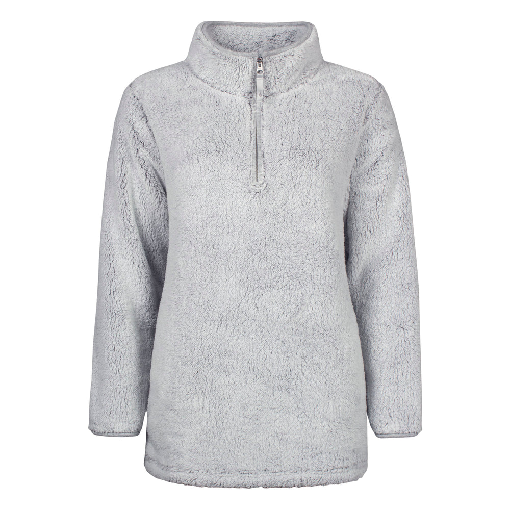 Ladies Quarter Zip Fleece Sweatshirt - Grey