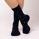 Ladies Ultra Lite Turlan Spots Socks - Navy & Twilight Blue