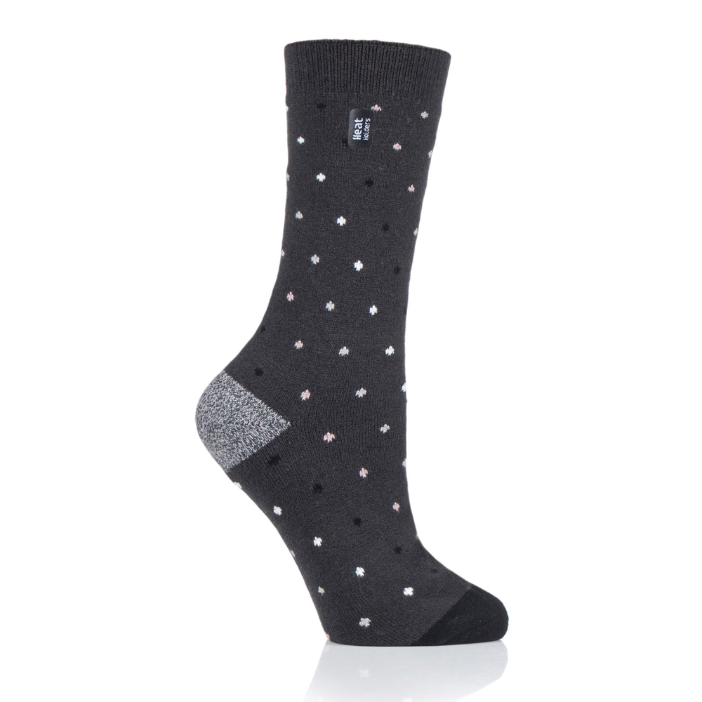 Ladies Ultra Lite Berry Spot Socks - Charcoal