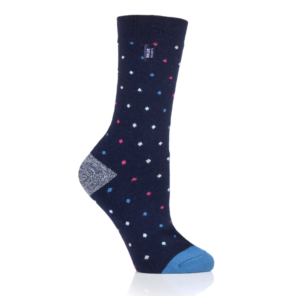 Ladies Ultra Lite Berry Spot Socks - Navy