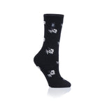 Ladies Ultra Lite Bellis Floral Socks - Black
