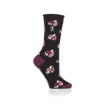 Ladies Ultra Lite Murcia Floral Socks - Black