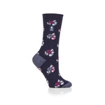 Ladies Ultra Lite Murcia Floral Socks - Navy