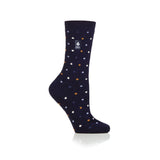 Ladies Ultra Lite Turlan Spots Socks - Navy & Twilight Blue