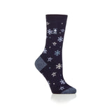 Ladies Ultra Lite Petafield Snowflake Socks - Navy