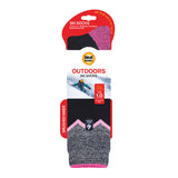 Ladies Ultra Lite Long Ski & Snow Sports Socks - Black & Pink Zig Zag