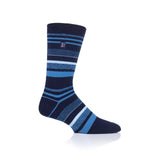 Mens Ultra Lite Goldcrest Stripe Socks - Navy