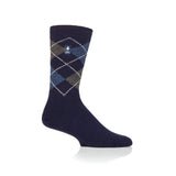 Mens Ultra Lite Caracas Argyle Socks - Navy