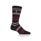 Mens Ultra Lite Santiago Stripe Socks - Black