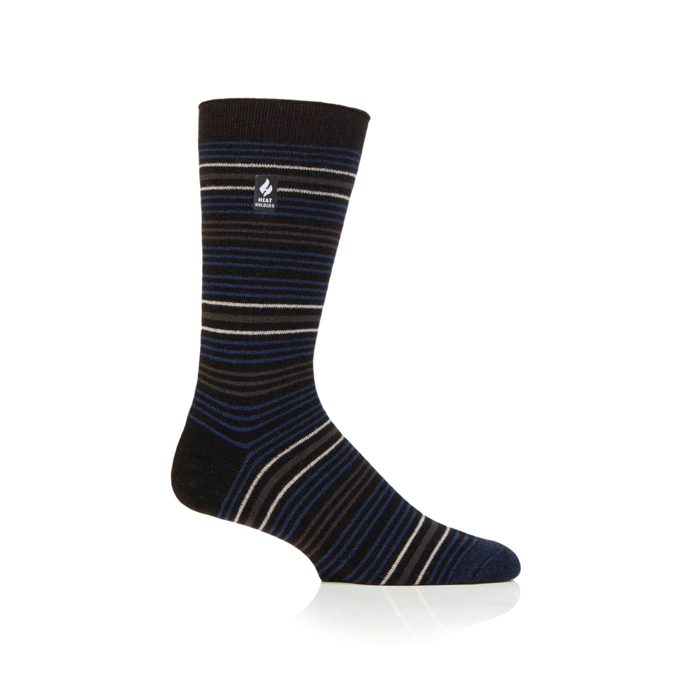 Mens Ultra Lite Croyriden Stripe Socks - Black & Indigo