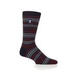 Mens Ultra Lite Croyriden Stripe Socks - Navy & Merlot