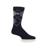 Mens Ultra Lite Wicklam Argyle Socks - Navy & Blue