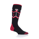 Mens Ultra Lite Long Ski & Snow Sports Socks - Black Fairisle