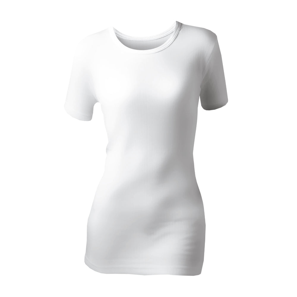 Ladies Thermal Short Sleeve Vest - White