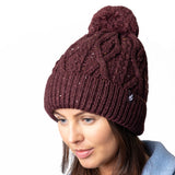 Ladies Salzburg Nepp Yarn Pom Pom Hat - Wine