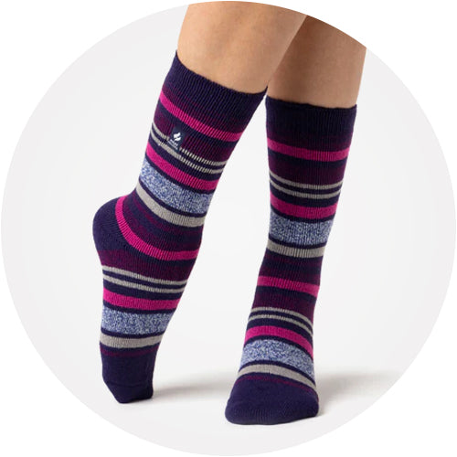 Heat Holders LITE Women's Socks - 2 Pack - Black/Raspberry, 5-9