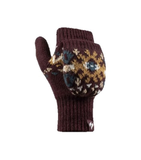 Ladies Heather Converter Mittens - Wine