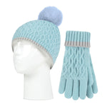 Kids Ice Palace Pom Pom Hat & Gloves - Blue