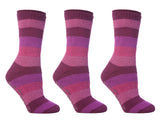 Special Offer 3 Pairs Kids Thermal Slipper Socks - Pink Stripe