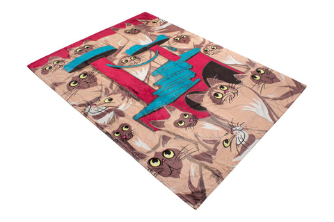 Fleece Thermal Blanket 127cm x 178cm - Cocoa Cat Design