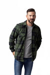 Mens Plaid Lumberjack Shirt Jacket - Hunter Black