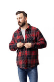 Mens Plaid Lumberjack Shirt Jacket - Crimson Black