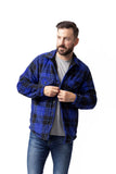 Mens Plaid Lumberjack Shirt Jacket - Cobalt Black