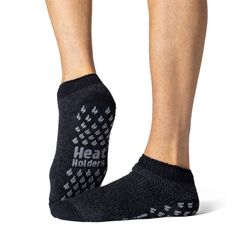 Mens Original Kolax Ankle Slipper Socks - Black & Charcoal