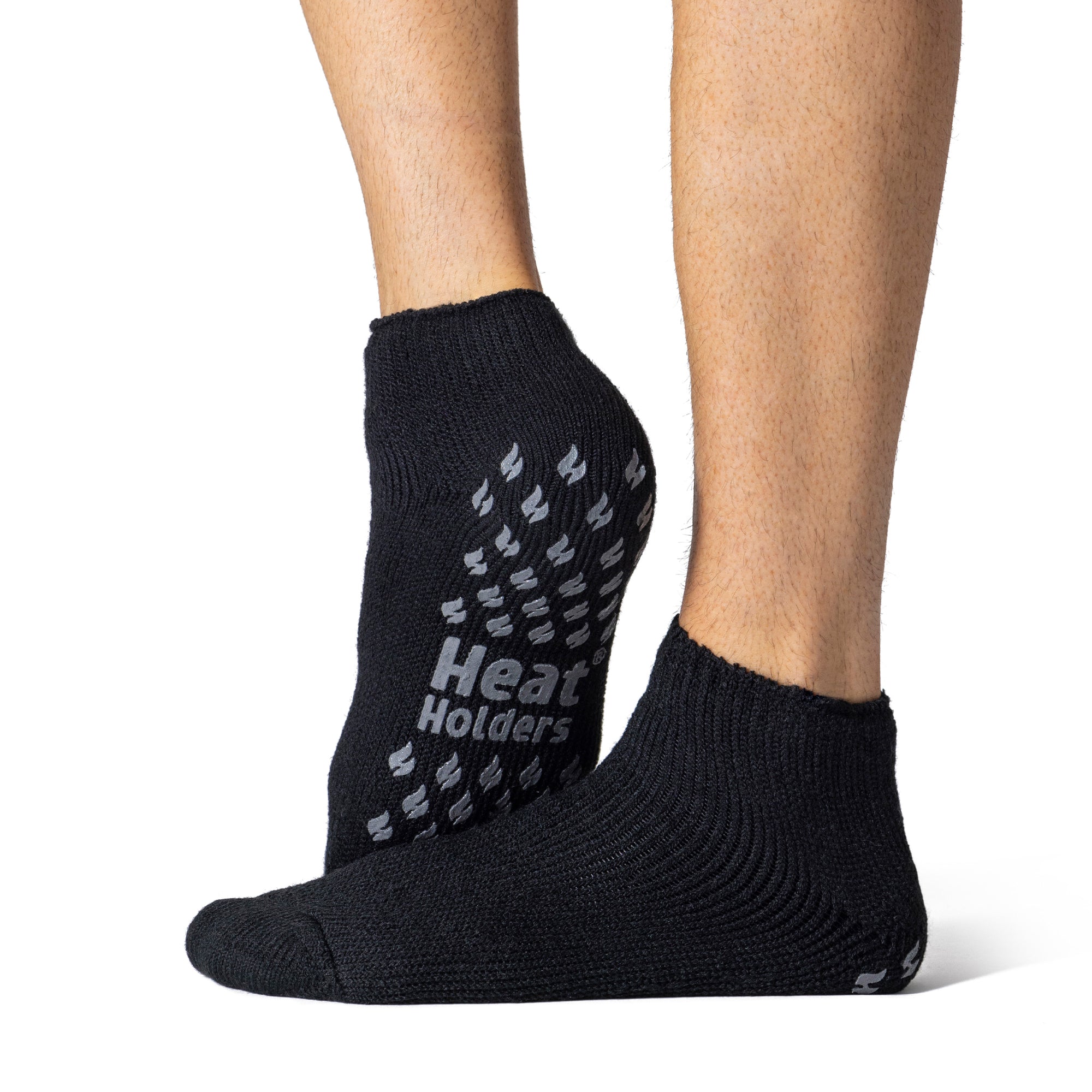 Mens Original Bigfoot Kolax Ankle Slipper Socks Black Heat Holders