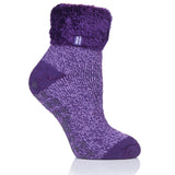 Ladies Original Wendy Lounge Socks with Turnover Top - Purple