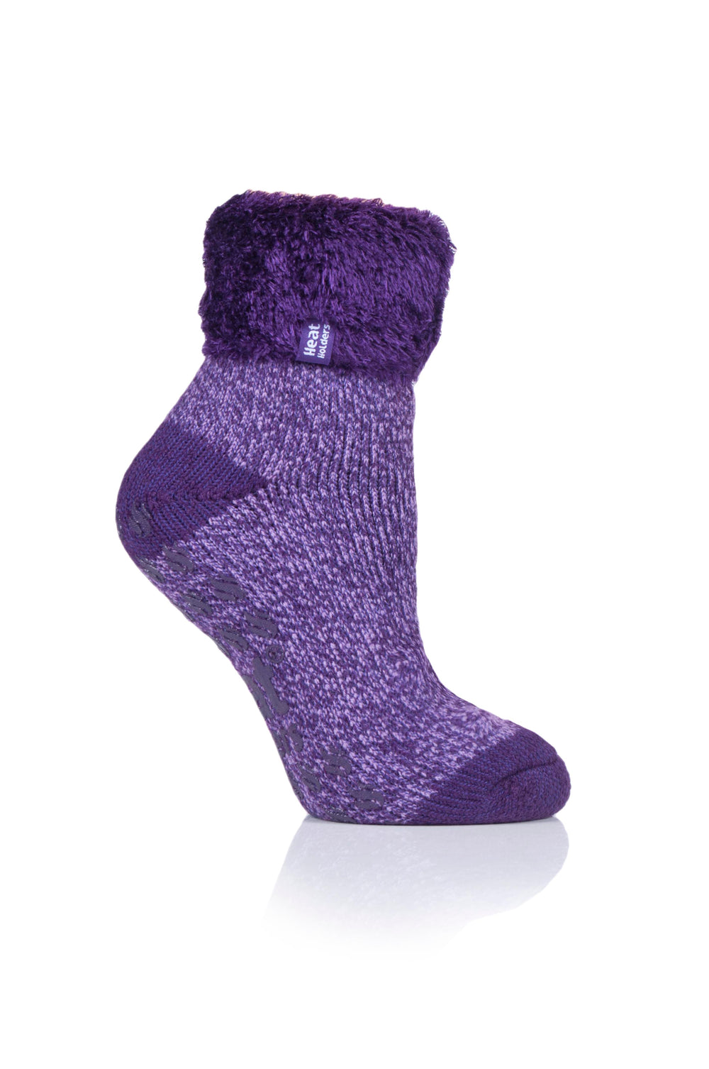 Ladies Original Wendy Lounge Socks with Turnover Top - Purple