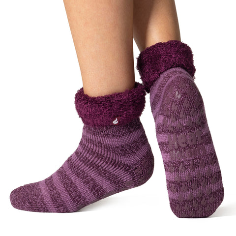 Ladies Original Aukland Lounge Socks with Turnover Top - Rose Mauve