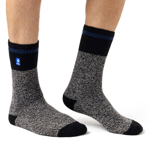 Mens Original Porto Rugged Block Stripe Socks - Black & Blue