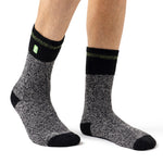Mens Original Porto Rugged Block Stripe Socks - Black & Green