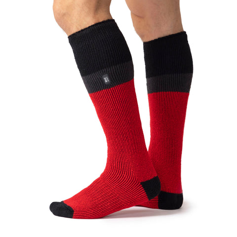 Mens Original Extra Long Ski & Snow Sports Socks - Black, Charcoal & Red