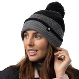 Ladies Alps Stripe Hat - Black & Grey