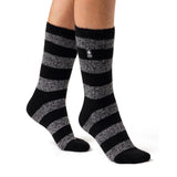 Ladies Lite Bologna Chunky Stripe Socks - Black & White