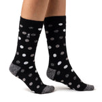 Ladies Lite Malaga Dots Socks - Black & White