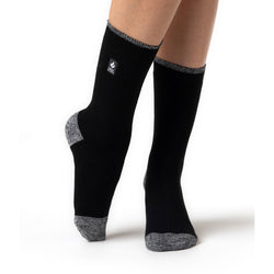 Ladies Ultra Lite Oia Heel & Toe Socks - Black & White