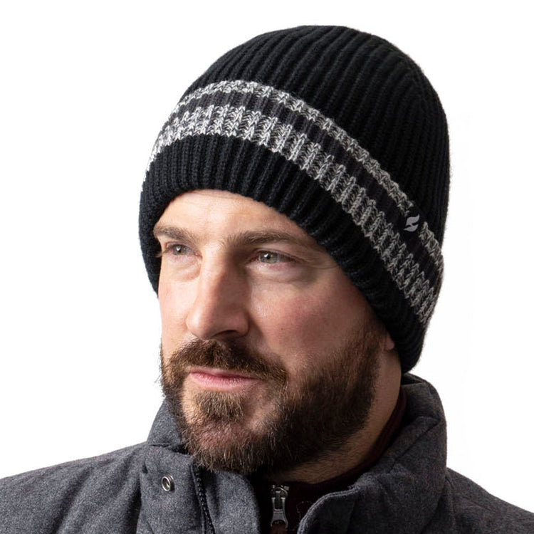 Mens Arran Turn Over Cuff Hat - Black