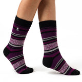 Ladies Original Barcelona Multi Stripe Socks - Black