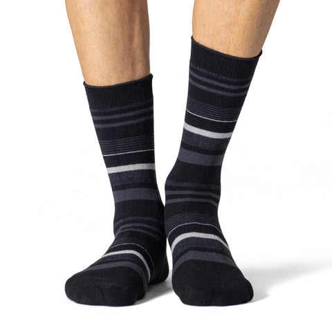 Mens Ultra Lite Goldcrest Stripe Socks - Black