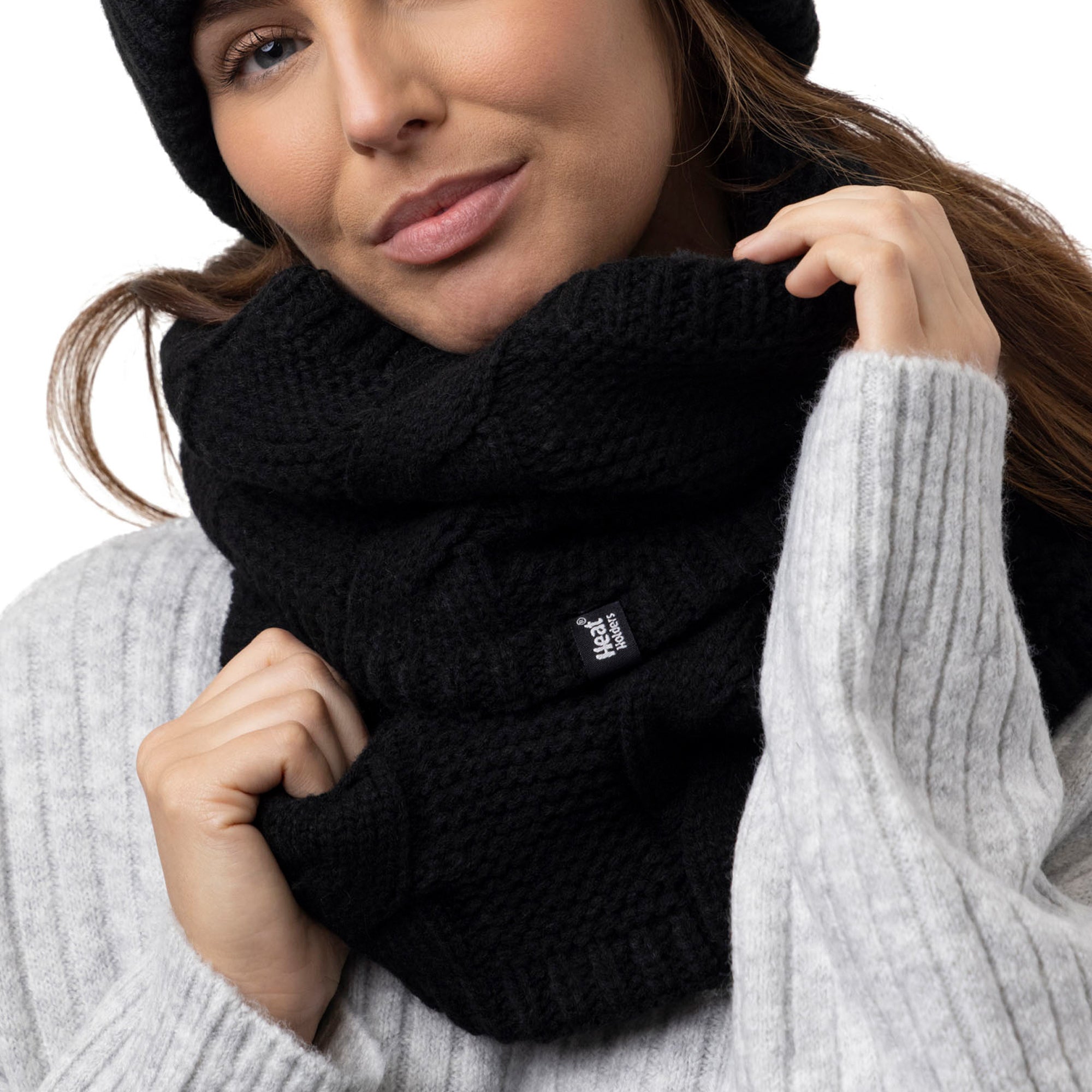 Black cashmere infinity scarf best sale