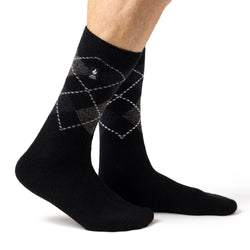 Mens Lite Lyon Argyle Socks - Black