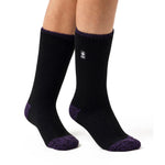 Ladies Original Prague Heel & Toe Socks - Black & Purple