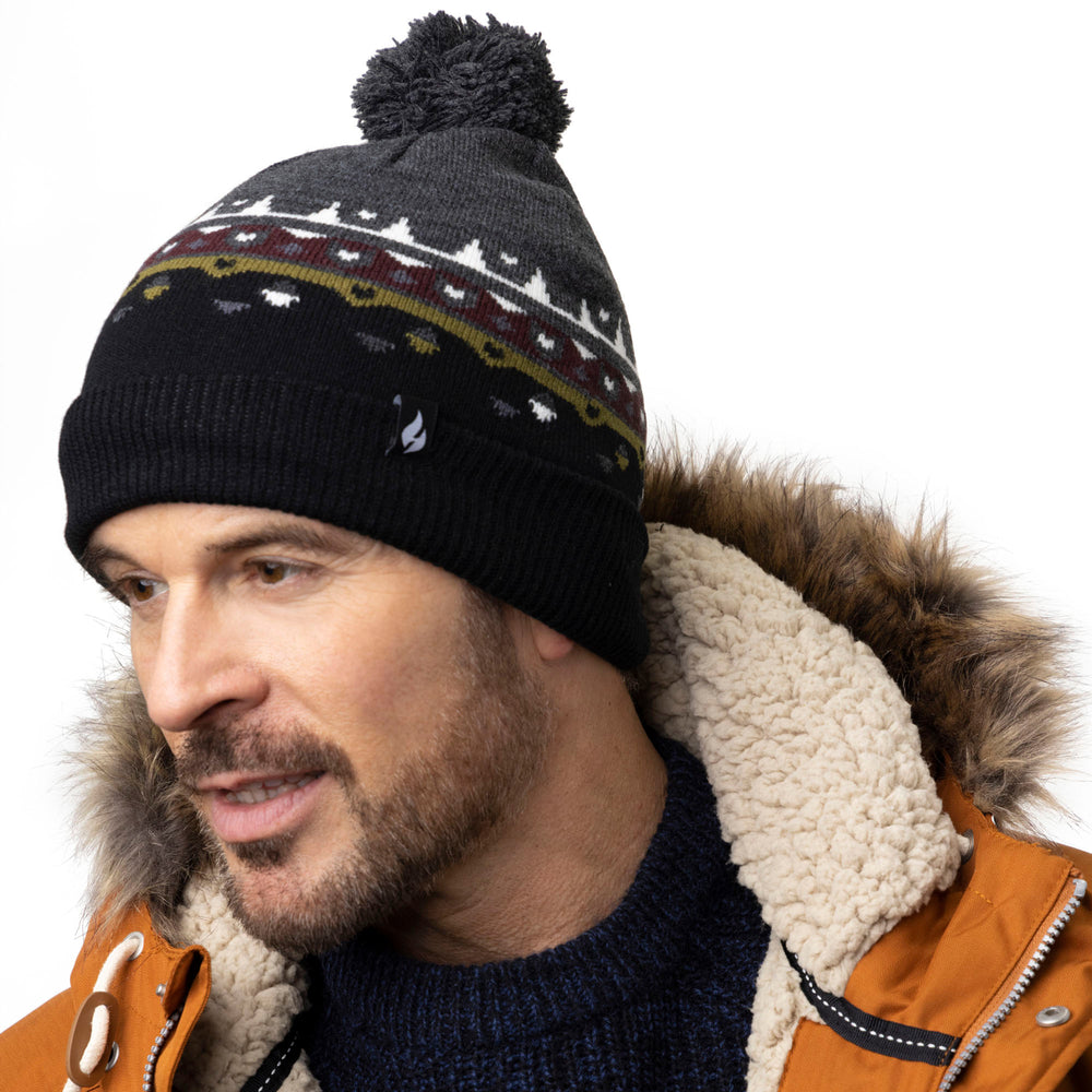 Mens Ribble Bobble Hat - Black