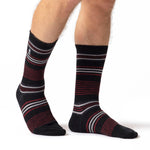 Mens Ultra Lite Santiago Stripe Socks - Black
