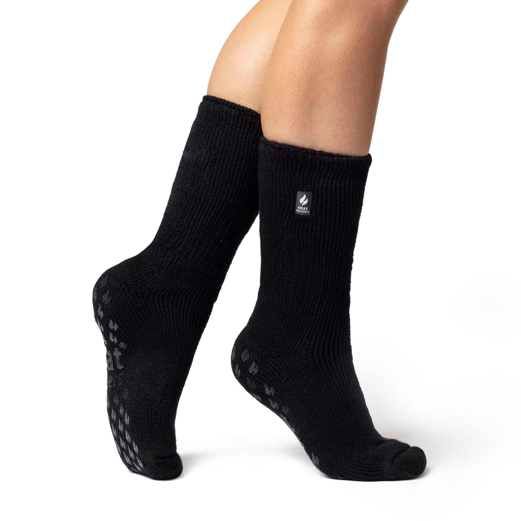 Ladies Original Thermal Slipper Socks - Black – Heat Holders