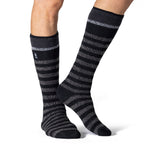 Mens Original Extra Long Ski & Snow Sports Socks - Black Stripe
